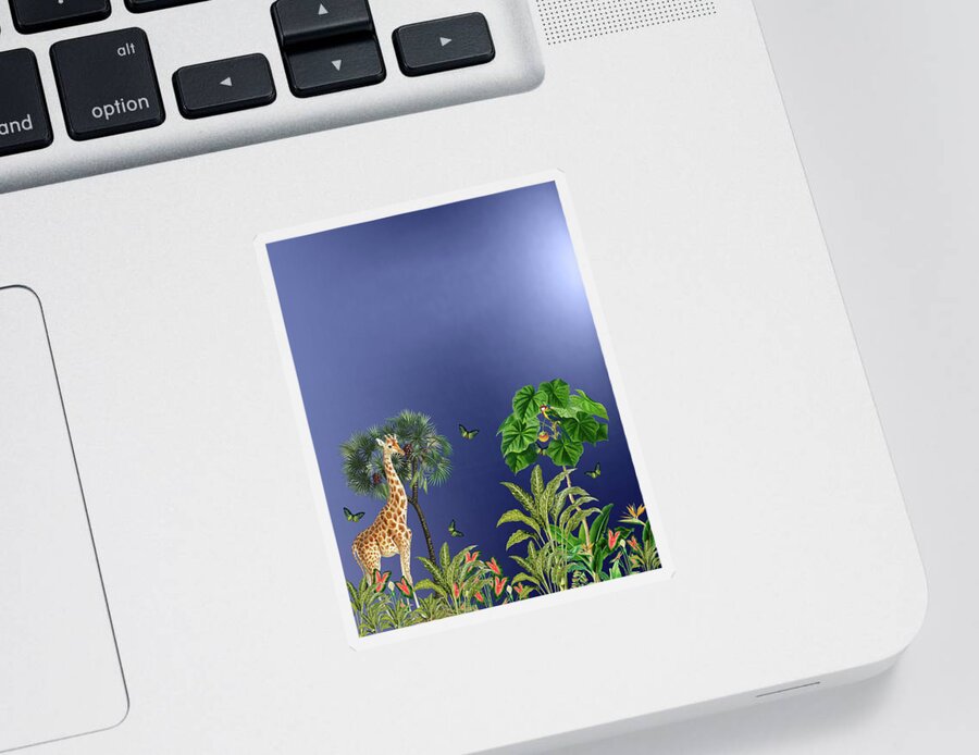 Jungle Sticker featuring the digital art Exotic And Colorful Jungle Design 2 by Johanna Hurmerinta