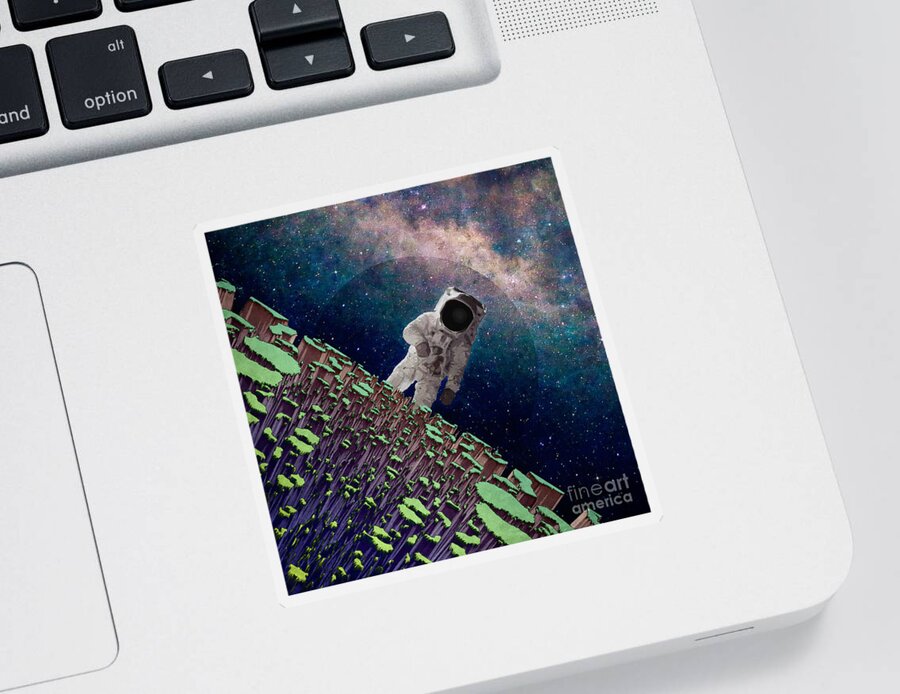 Space Sticker featuring the digital art Exploring Space by Phil Perkins