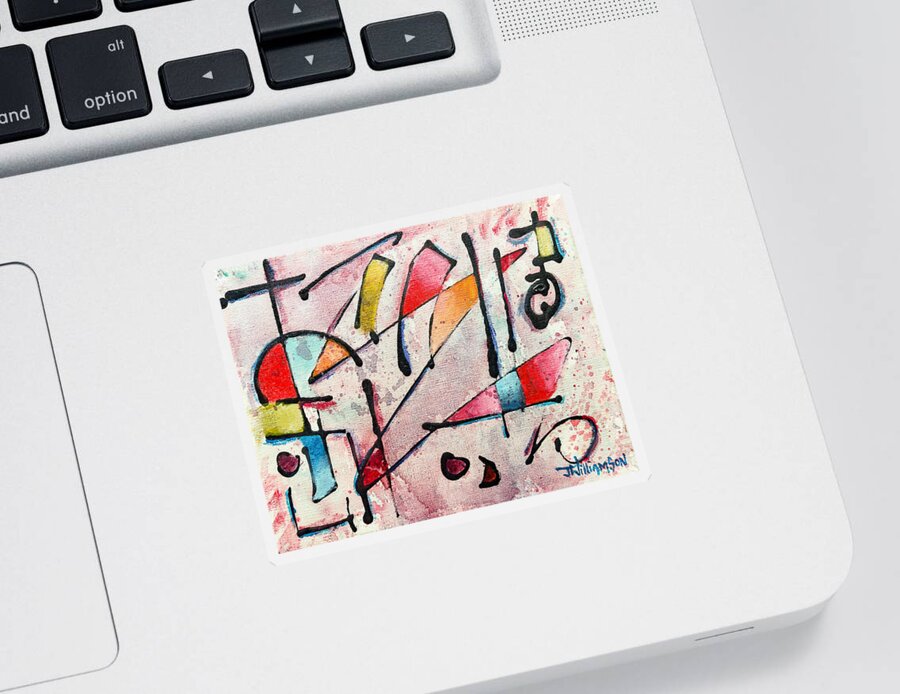 Abstract Sticker featuring the painting Expression # 15 by Jason Williamson