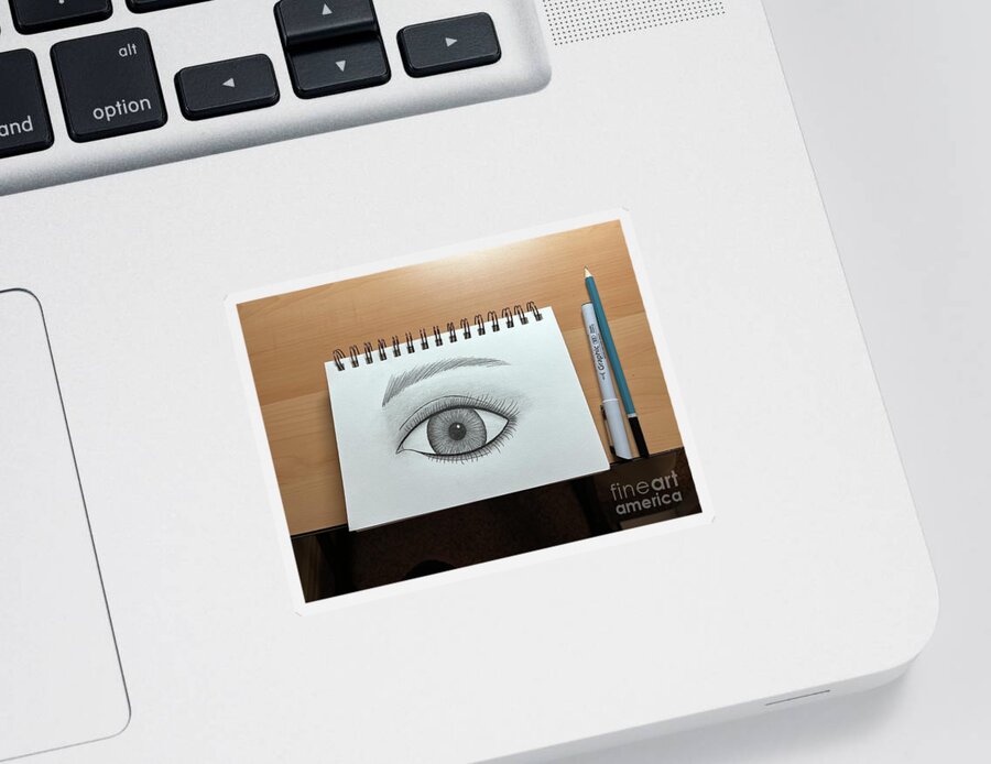  Sticker featuring the digital art Eye challenge by Donna Mibus