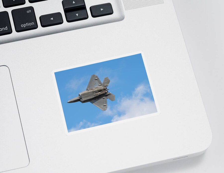 2018 Sticker featuring the photograph F-22 Raptor Underside by David R Robinson