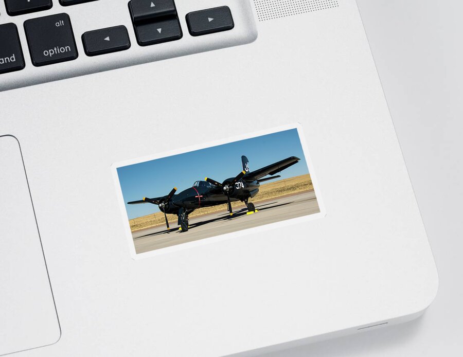 Airplane Sticker featuring the photograph F7F Tigercat by Brian Howerton