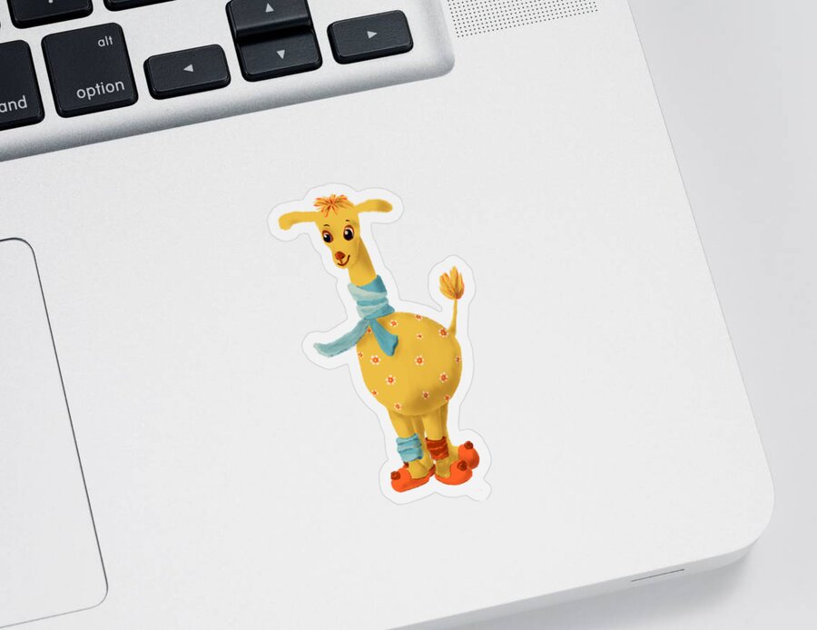 Giraffe Sticker featuring the digital art Fagi by Mandy Tabatt