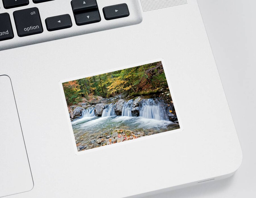 New Hampshire Sticker featuring the photograph Fall at Cold Brook Tamworth NH by John Rowe
