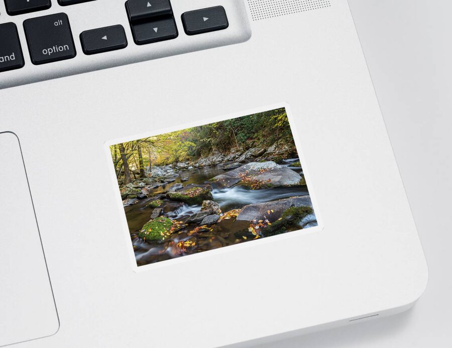 Fall Sticker featuring the photograph Fall Mountain Stream by Jim Miller