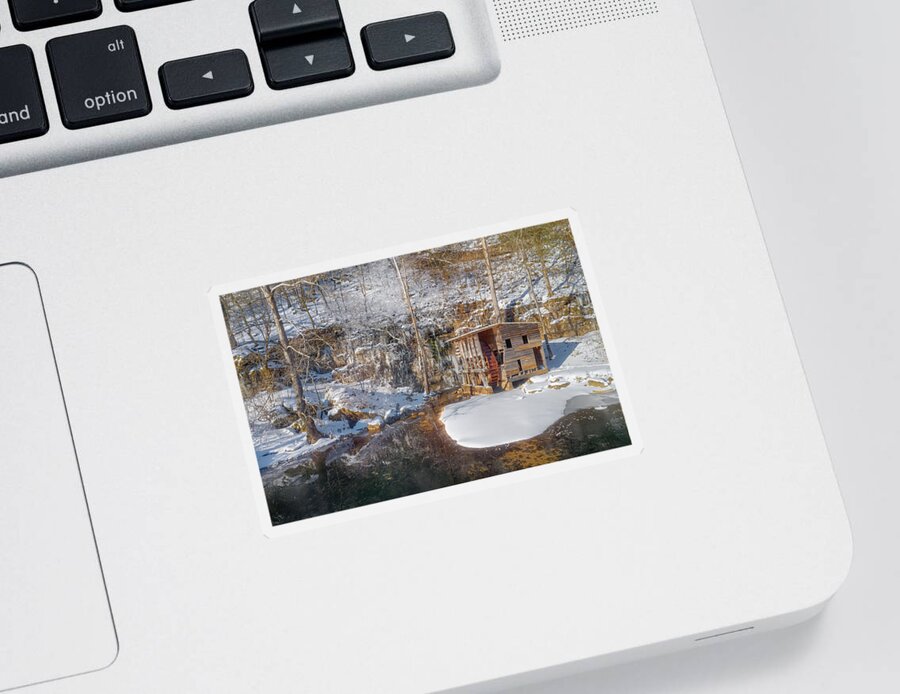 Winter Sticker featuring the photograph Falling Spring Mill by Robert Charity