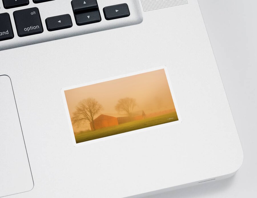 Landscape Sticker featuring the photograph Farm Fog by Jim Carlen