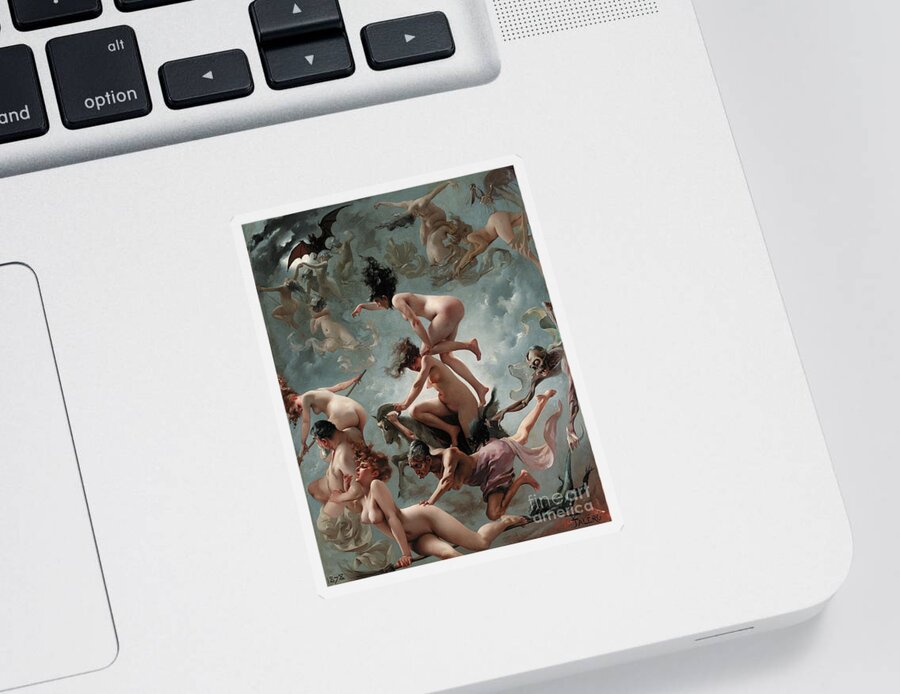 Naked Sticker featuring the painting Faust's Vision by Luis Riccardo Falero