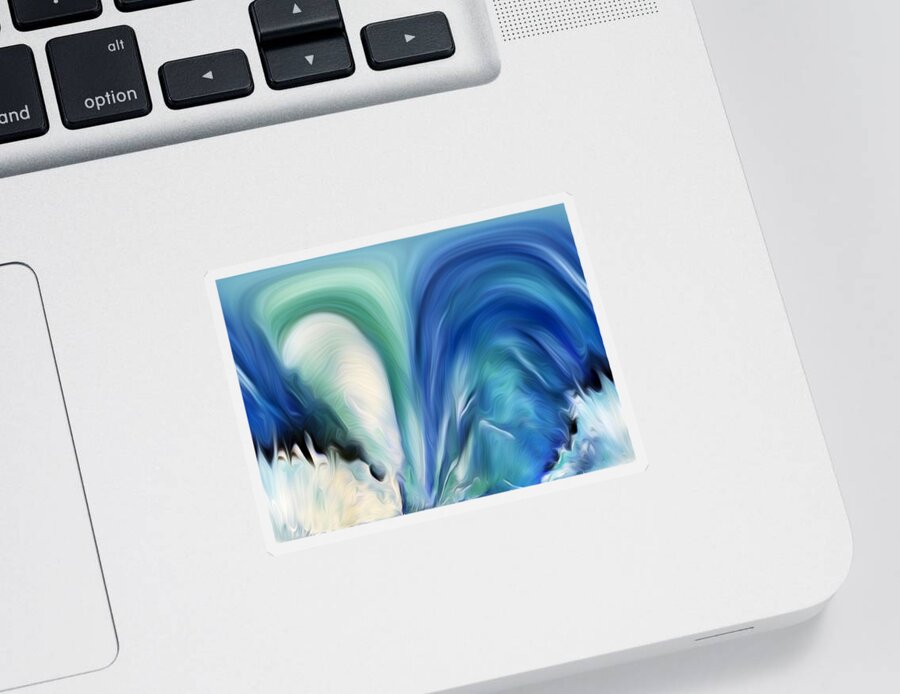 Abstract Art Sticker featuring the digital art Feathered Waterfall by Ronald Mills