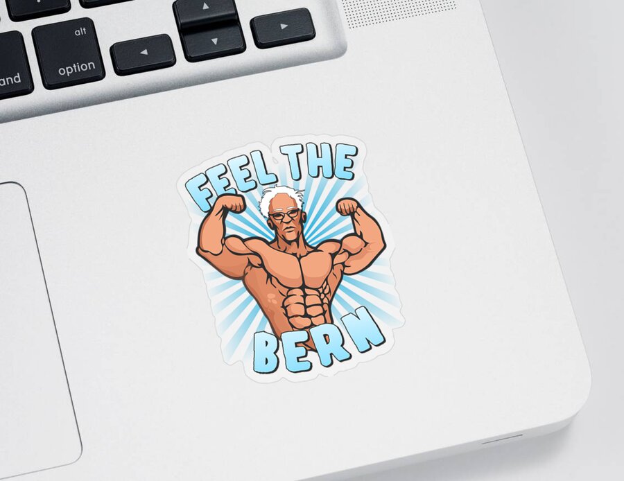 Workout Sticker featuring the digital art Feel the Bern Workout Bernie Sanders 2020 by Flippin Sweet Gear