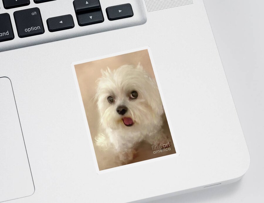 Dog Sticker featuring the digital art Feeling Good by Lois Bryan