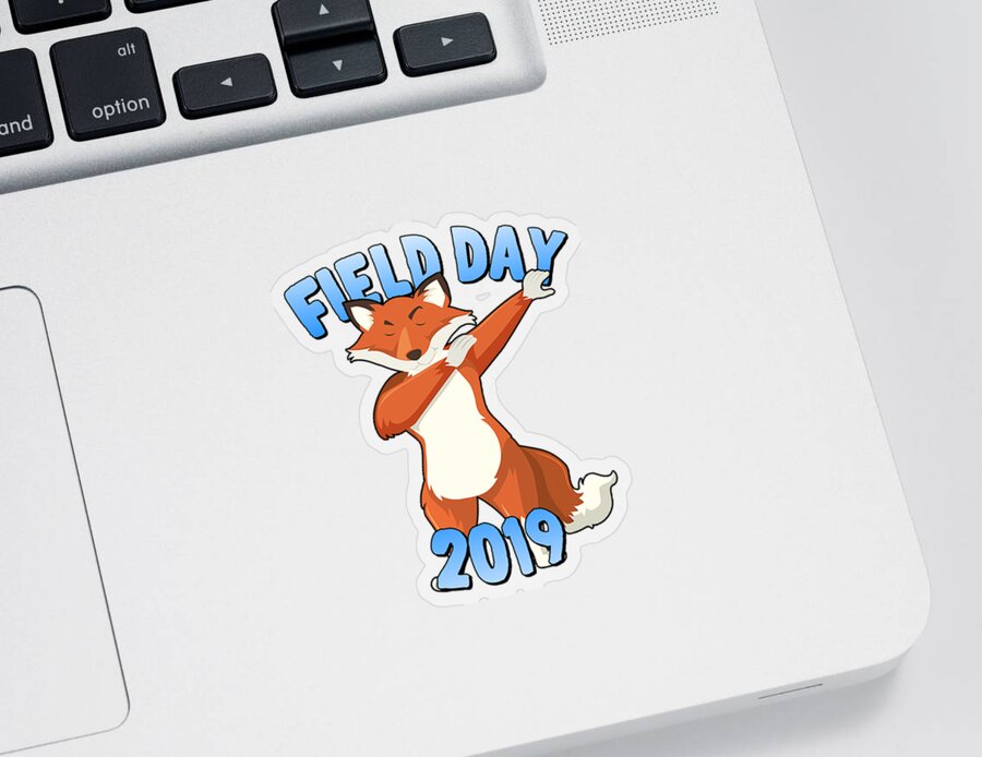 School Sticker featuring the digital art Field Day 2019 Dabbing Fox by Flippin Sweet Gear