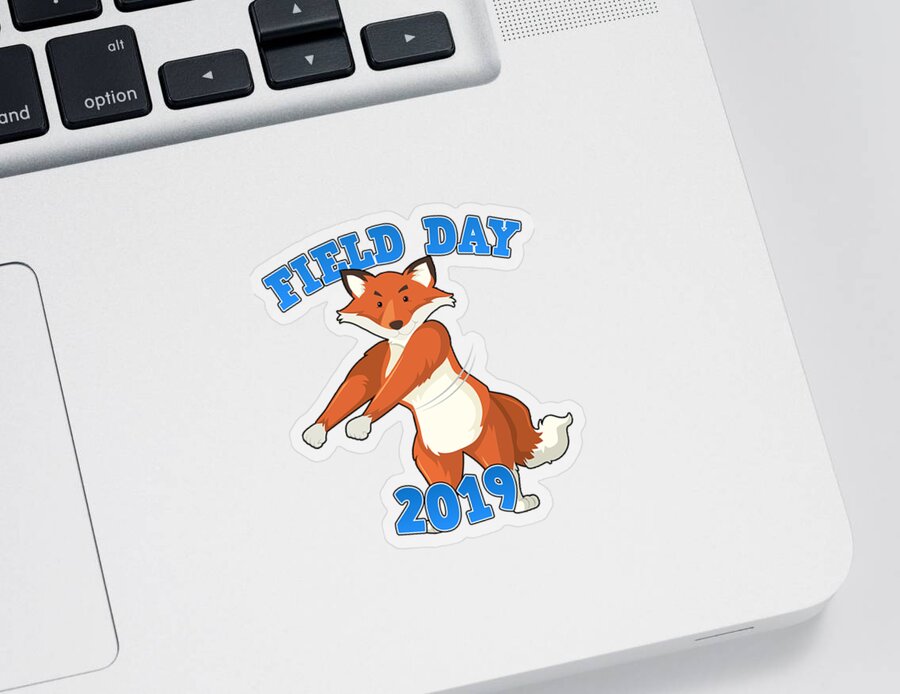 Cool Sticker featuring the digital art Field Day 2019 Flossing Fox by Flippin Sweet Gear