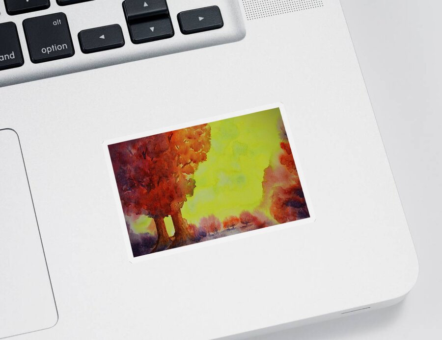 Kim Mcclinton Sticker featuring the painting Fiery Foliage by Kim McClinton