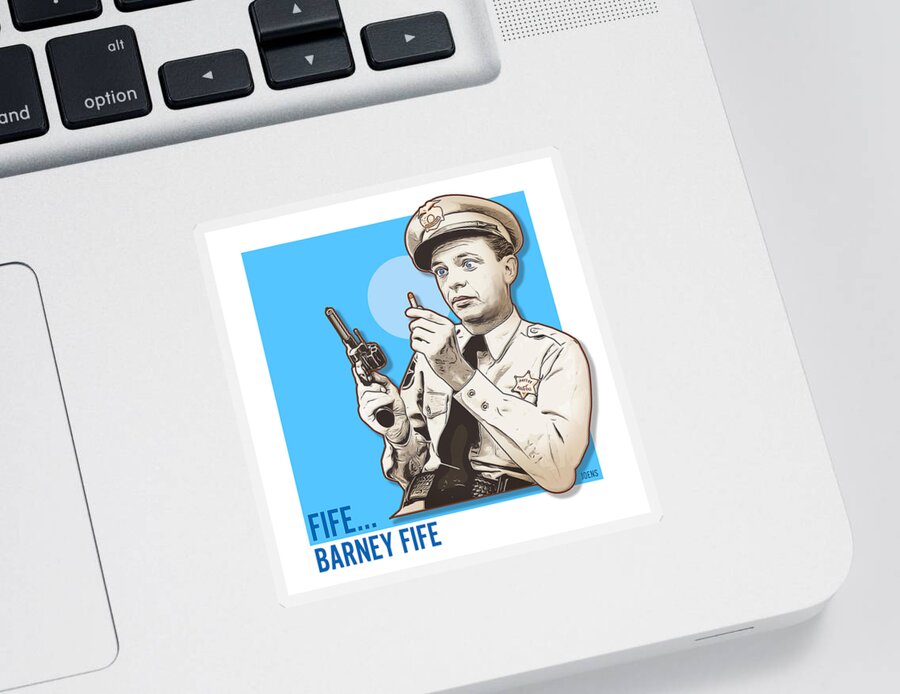 Barney Fife Sticker featuring the digital art Fife Barney Fife by Greg Joens