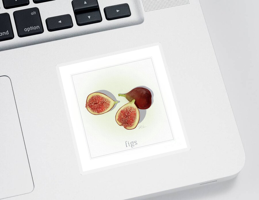 Fruit Sticker featuring the mixed media Figs Fresh Fruits by Shari Warren