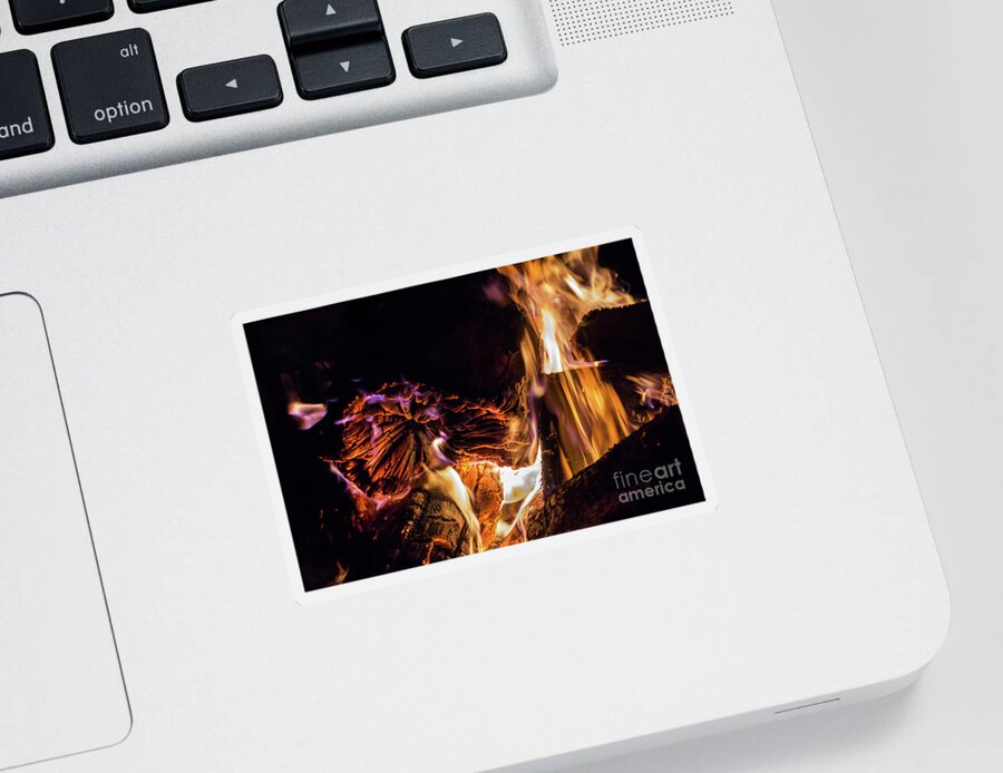 Fire Sticker featuring the photograph Fire and flames 4 by Adriana Mueller