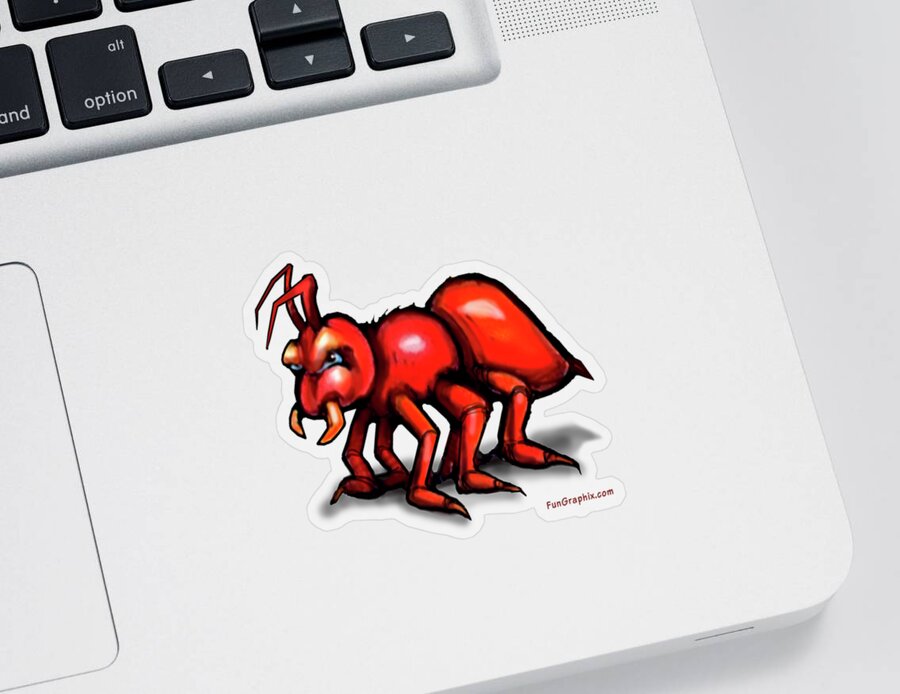 Ant Sticker featuring the digital art Fire Ant by Kevin Middleton