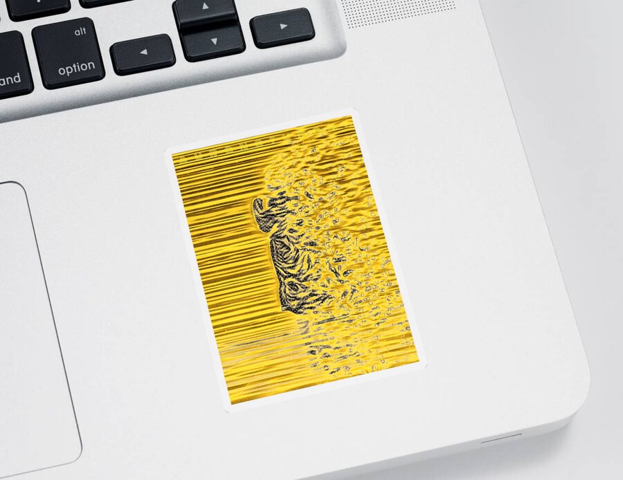 Abstract Sticker featuring the digital art FiRE by Auranatura Art