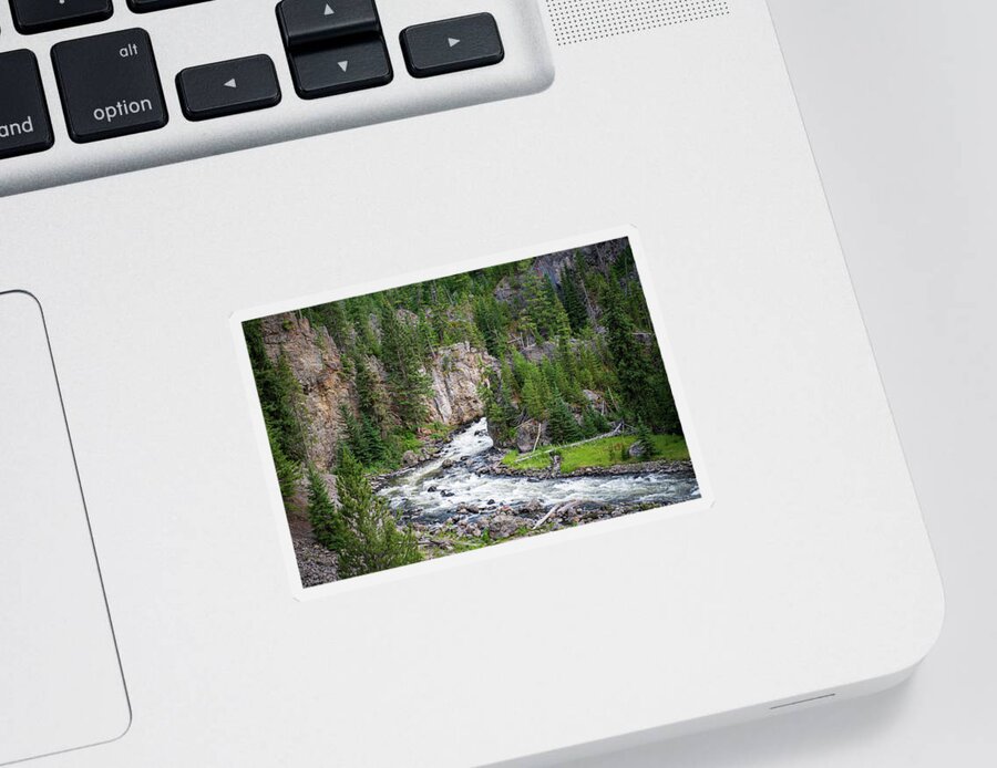 Landscape Sticker featuring the photograph Firehole River and Canyon by Rose Guinther