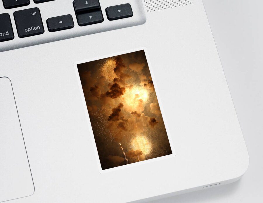 Jane Ford Sticker featuring the photograph Fireworks Finale by Jane Ford