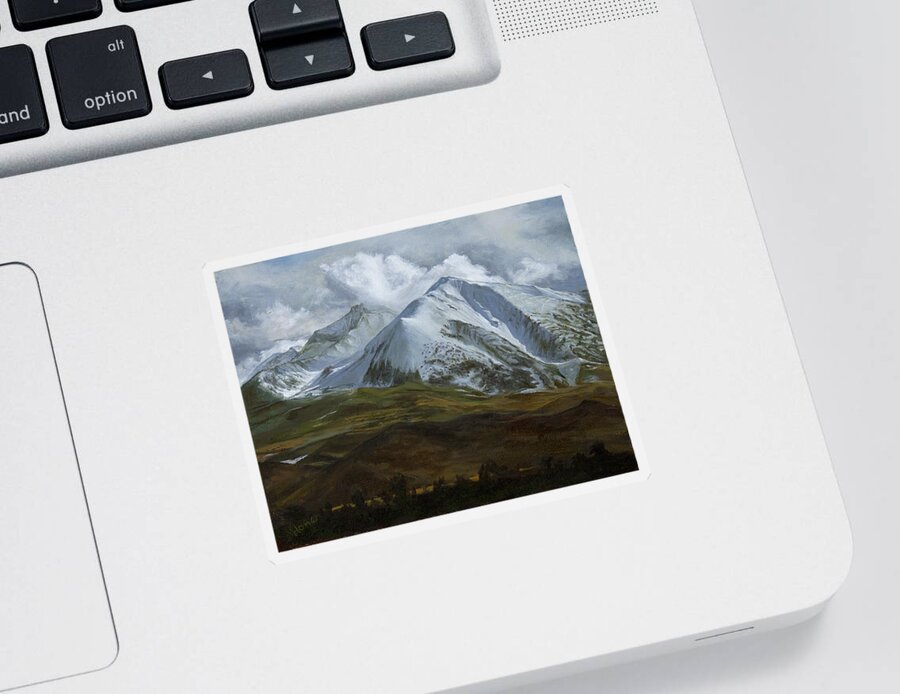 First Snow Sticker featuring the painting First Snow, Sopris Mountain by Hone Williams