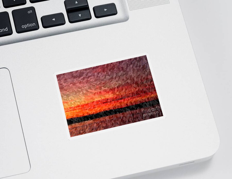 Sunset Sticker featuring the photograph First Sunset New Year by Katherine Erickson