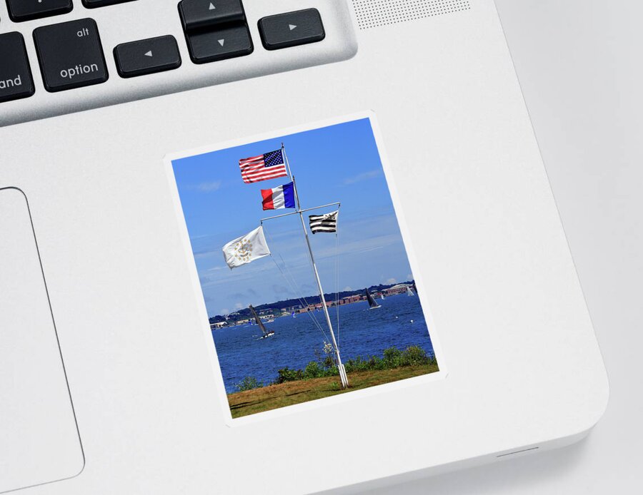 Flag Sticker featuring the photograph Flags by the Bay by Jim Feldman