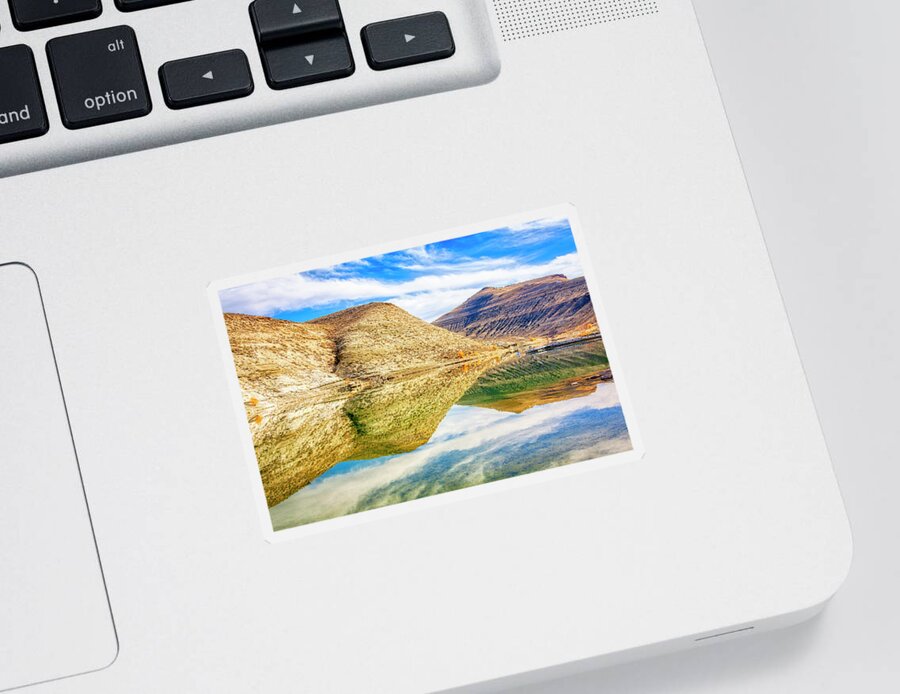 Water Reflections Sticker featuring the photograph Flaming Gorge Water Reflections by Tatiana Travelways