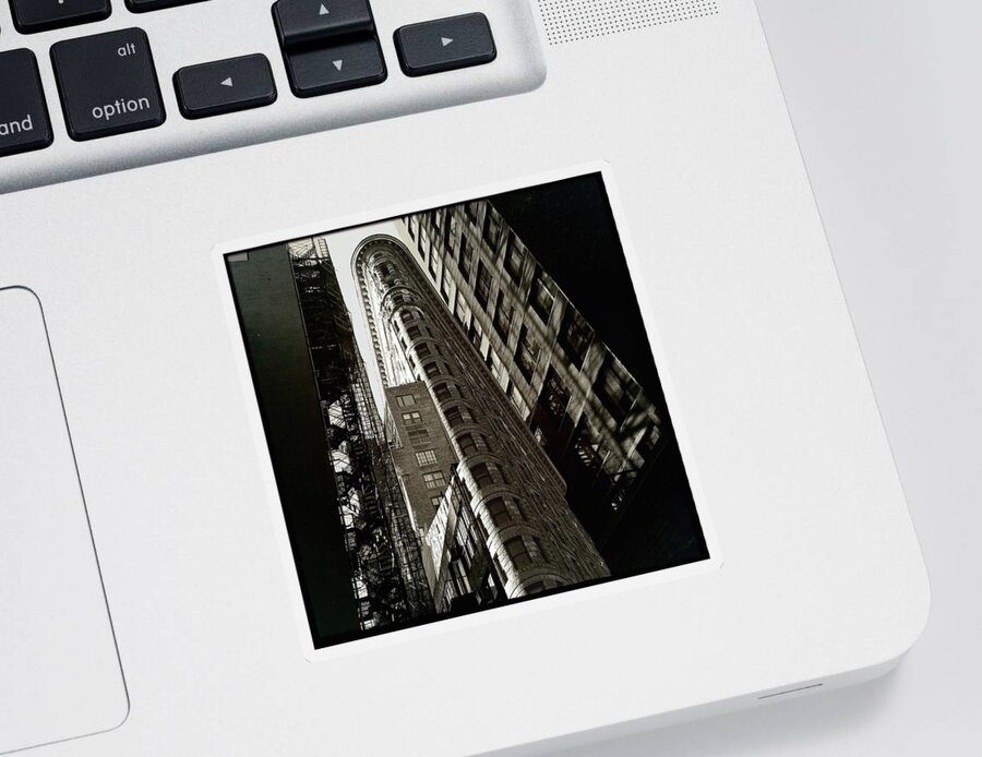 ‘flatiron Building’ Sticker featuring the photograph Flatiron Building With A Twist by Carol Whaley Addassi