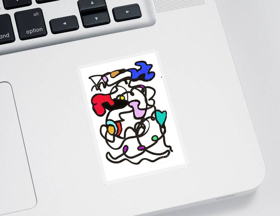 Abstract Expressionism Sticker featuring the digital art Floating Around Us in the Air by Zotshee Zotshee
