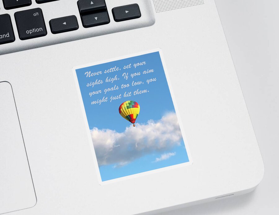 Floating Sticker featuring the photograph Floating on a Floating Cloud Text by Barbara Snyder