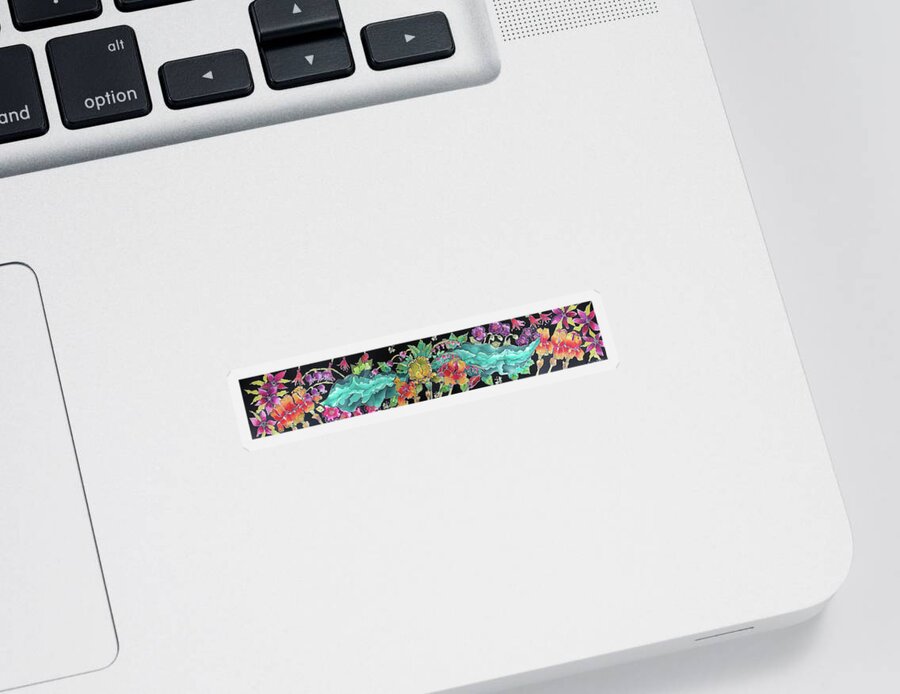 Flowers Sticker featuring the tapestry - textile Floral Arrangement by Karla Kay Benjamin