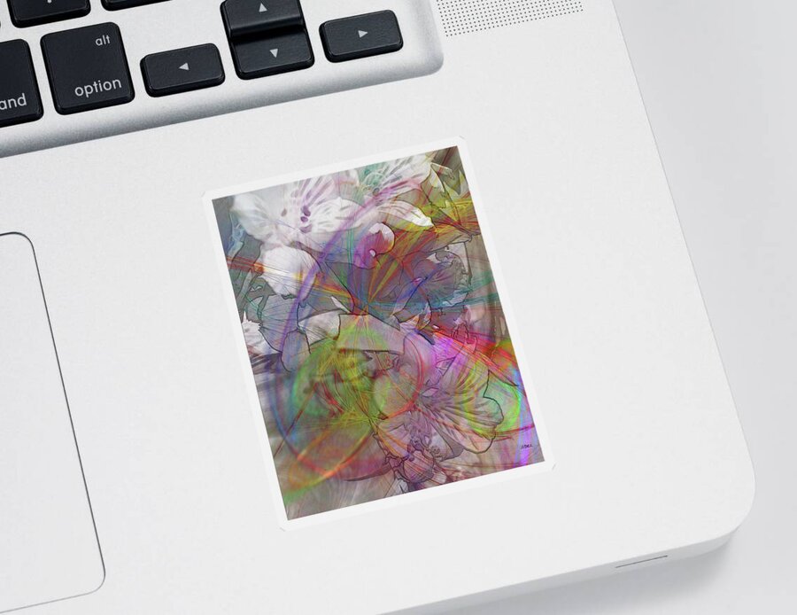 Floral Fantasy Sticker featuring the digital art Floral Fantasy by Studio B Prints