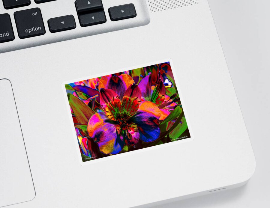 Flower Sticker featuring the digital art Floral Festival by Larry Beat