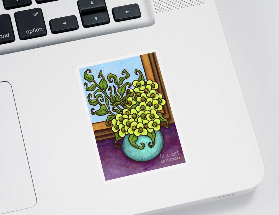 Vase Of Flowers Sticker featuring the painting Floravased 15 by Amy E Fraser