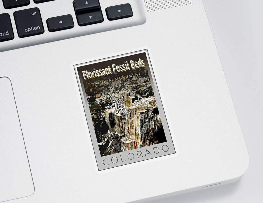 Florissant Sticker featuring the digital art Florissant Fossil Beds National Park Stamp by Troy Stapek