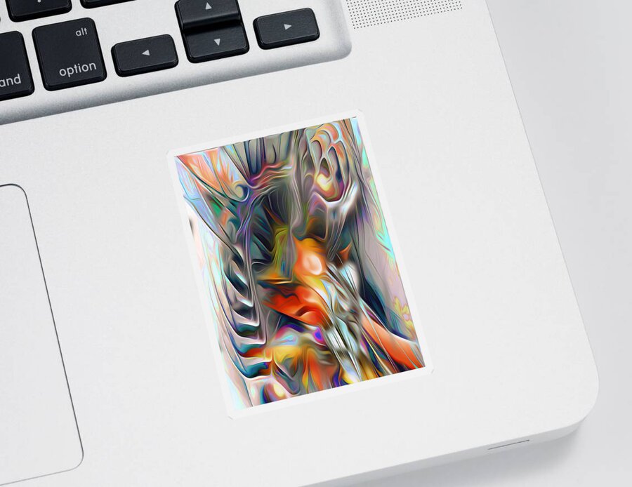 Visionary Sticker featuring the digital art Flow by Jeff Malderez