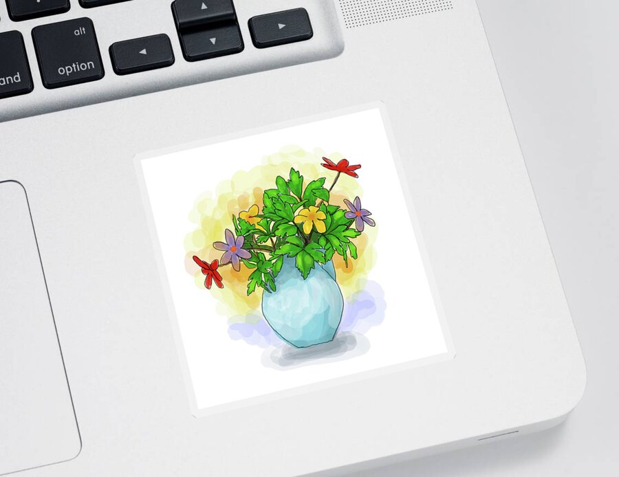 Flower Sticker featuring the digital art Flower 8 by Lucie Dumas