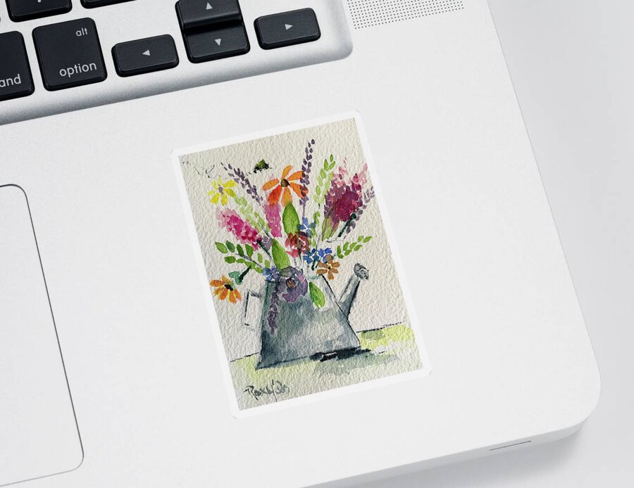 Flowers Sticker featuring the painting Flower Buzz by Roxy Rich