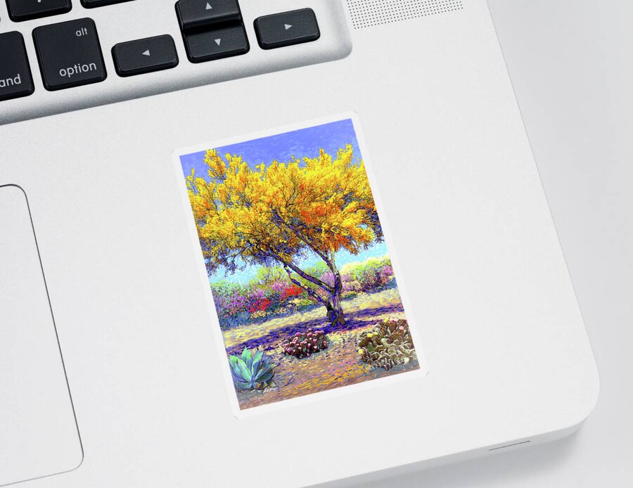 Tree Sticker featuring the painting Flowering Desert by Jane Small