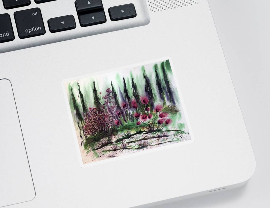 Watercolor Sticker featuring the painting Southern Flower Garden by Catherine Ludwig Donleycott