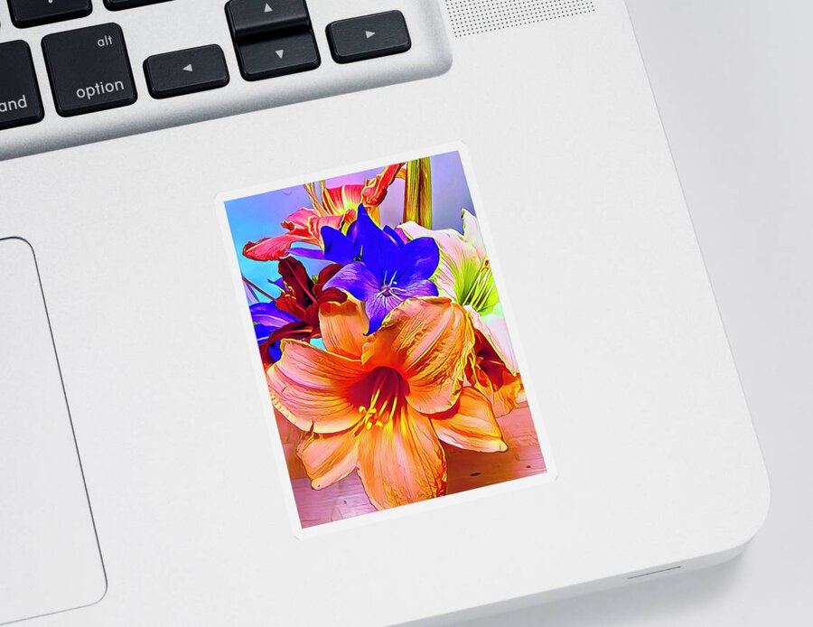 Color Sticker featuring the digital art Flowers from Catharen by Nancy Olivia Hoffmann