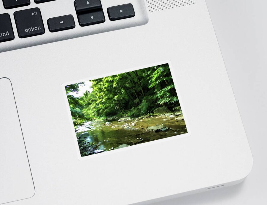 Creek Sticker featuring the photograph Flowing Creek by Roberta Byram