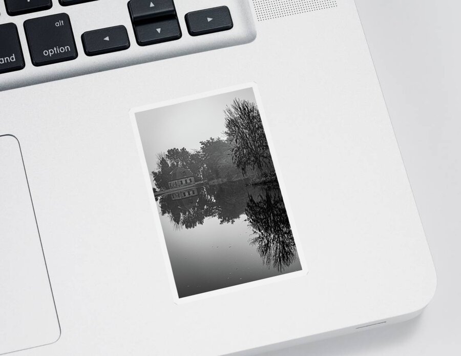 Middleton Place Plantation Sticker featuring the photograph Foggy Morning Reflection 2 by Cindy Robinson