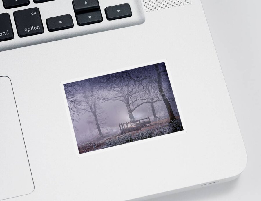 Landscape Sticker featuring the photograph Foggy point of view by Chris Boulton