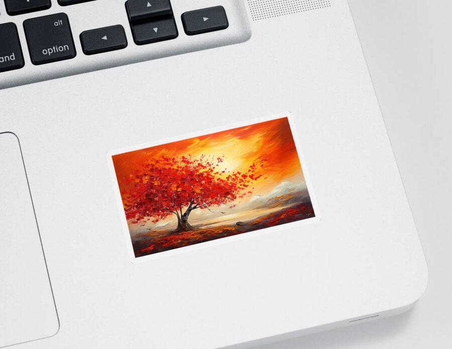 Maple Tree Sticker featuring the painting Foliage Impressionist by Lourry Legarde