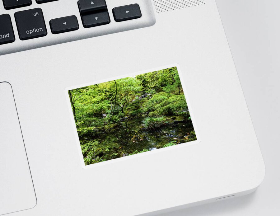 Contemplation Sticker featuring the photograph Foliage Reflection in a Pond by Aashish Vaidya