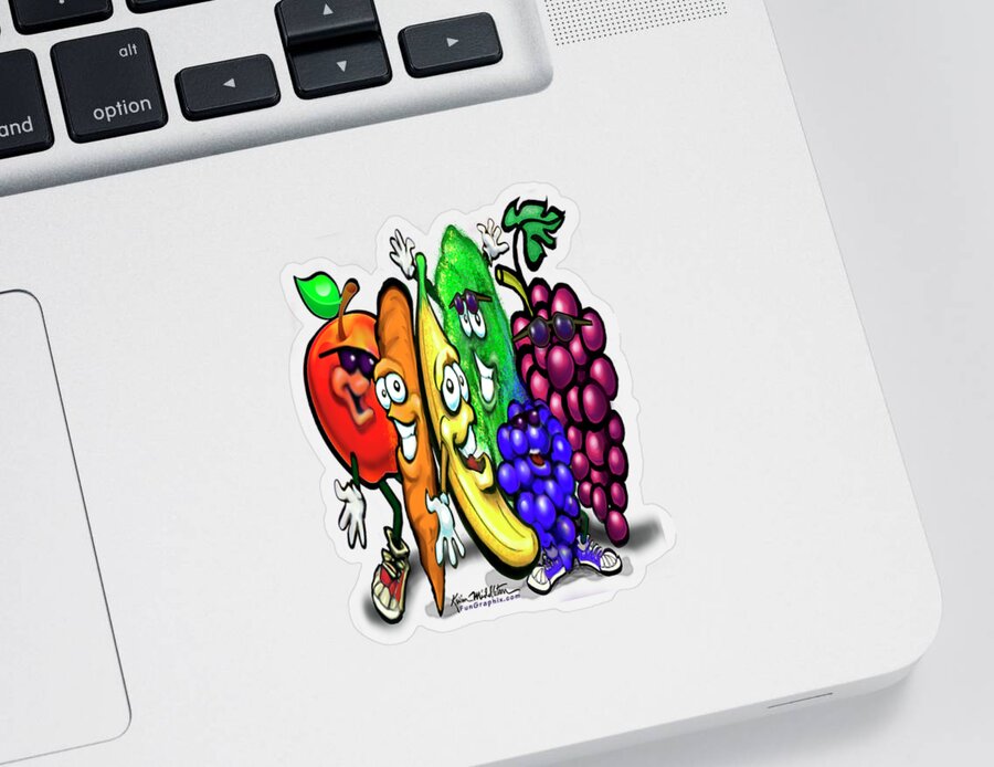 Food Sticker featuring the digital art Food Rainbow by Kevin Middleton