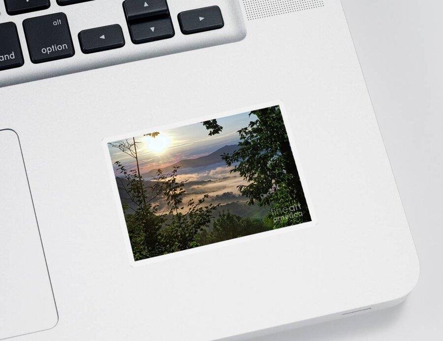 Fog Sticker featuring the photograph Foothills Sunrise 3 by Phil Perkins